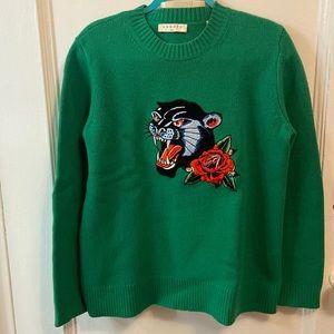 Sandro wool sweater size 2 (medium) panther and rose decal